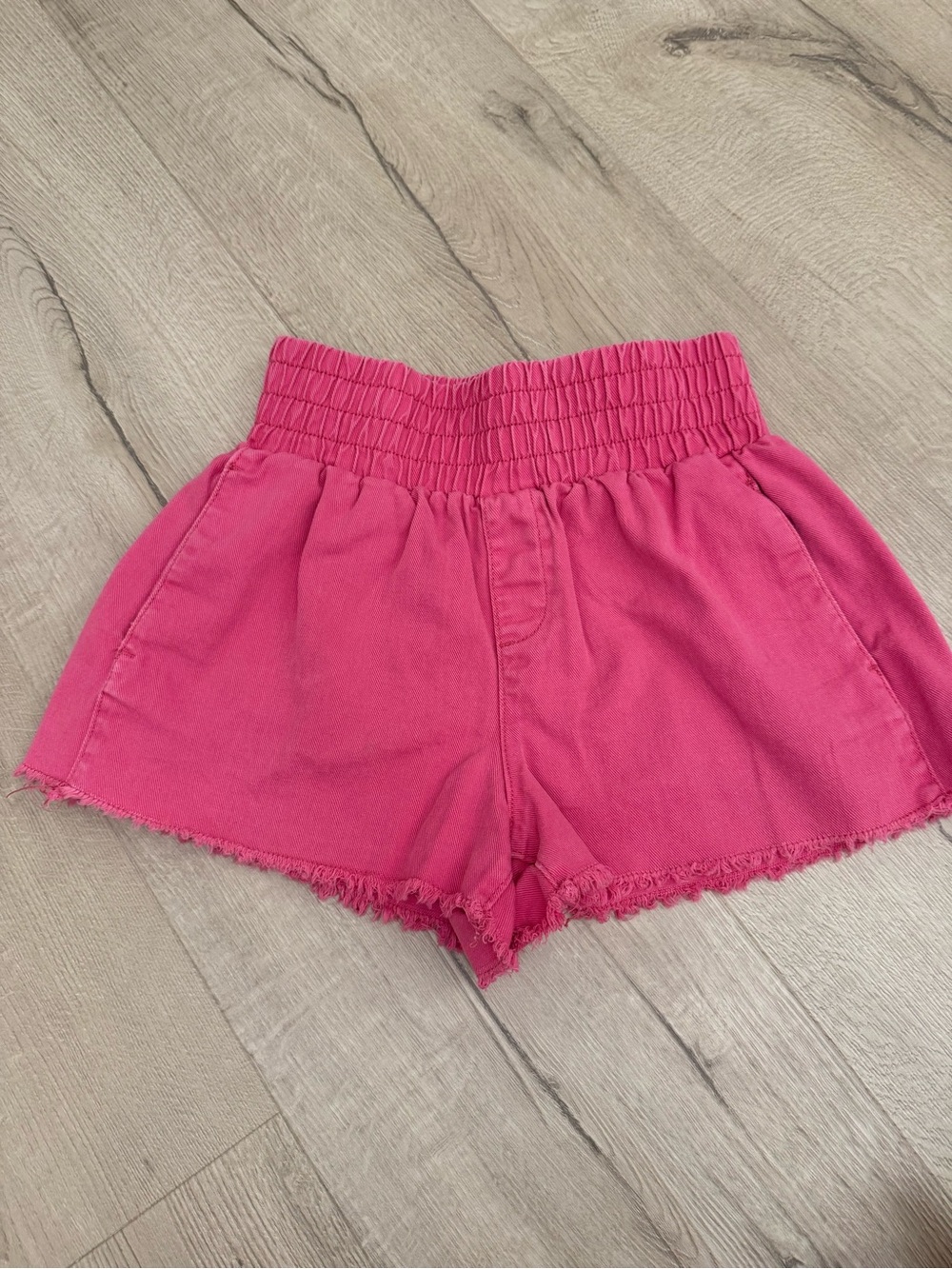 Vanilla Star Bright Pink Smocked Waist Shorts